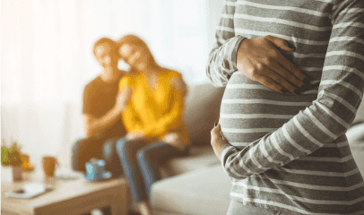 Intended parents together with their surrogate mother